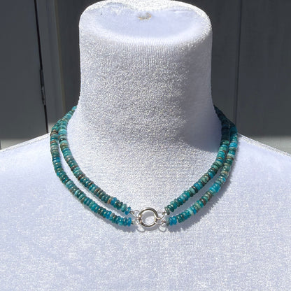 Blue Apatite Rondelle Layered Stack