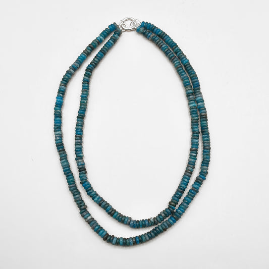 Blue Apatite Rondelle Layered Stack